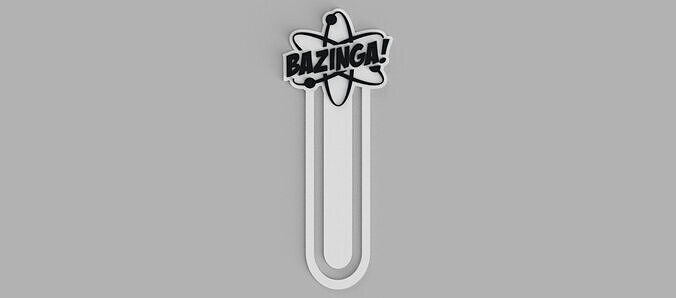 BAZINGA From Big Bang Theory Logo Bookmark Free 3D print model