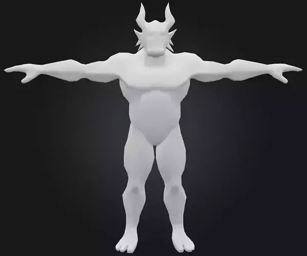 Humanoid beast 8 Low-poly 3D model