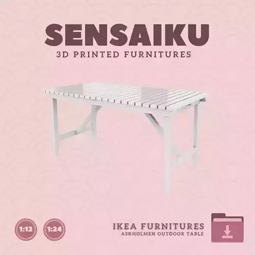 ASKHOLMEN Outdoor Table for Mini Dollhouse IKEA3D Print 3D print model