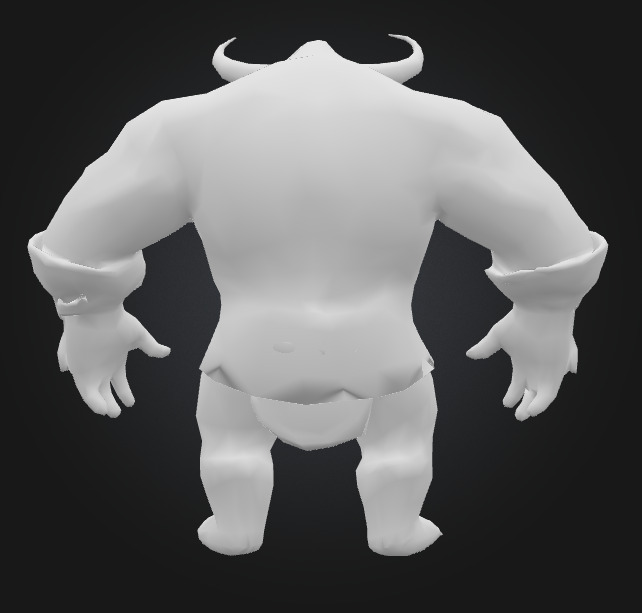 Humanoid beast 9 Low-poly 3D model_4