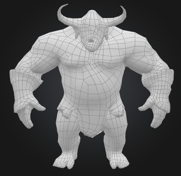 Humanoid beast 9 Low-poly 3D model_1