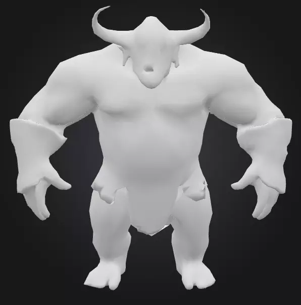 Humanoid beast 9 Low-poly 3D model_0