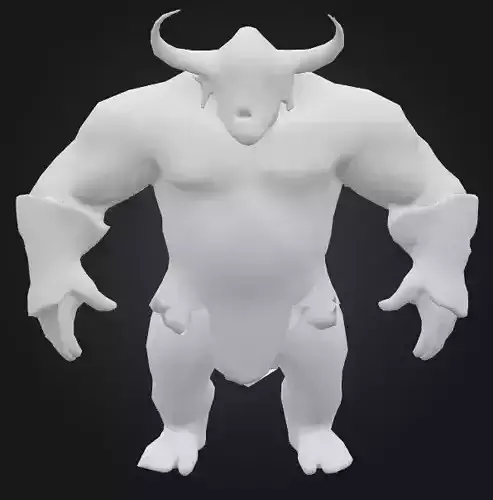 Humanoid beast 9 Low-poly 3D model