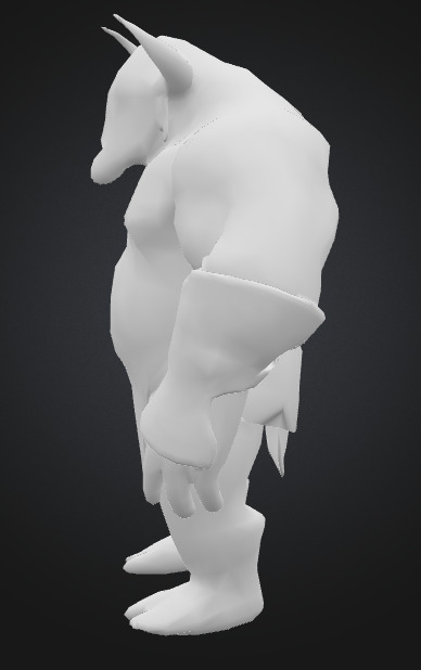 Humanoid beast 9 Low-poly 3D model_3