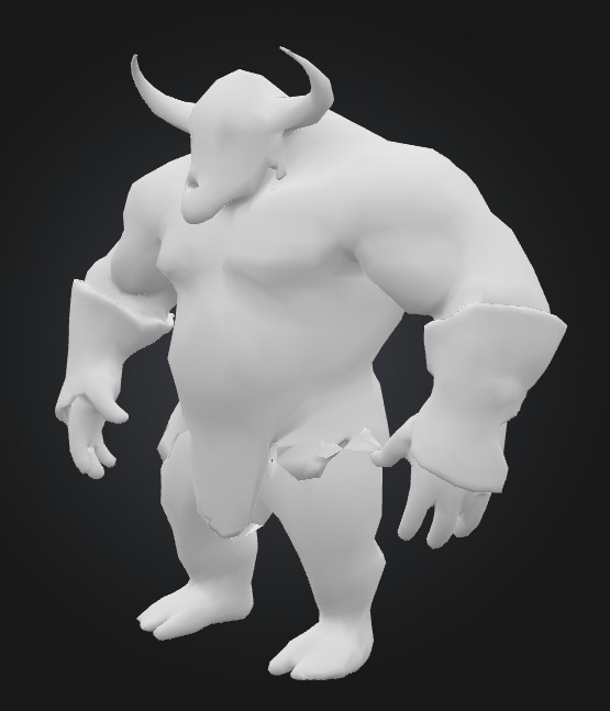 Humanoid beast 9 Low-poly 3D model_2