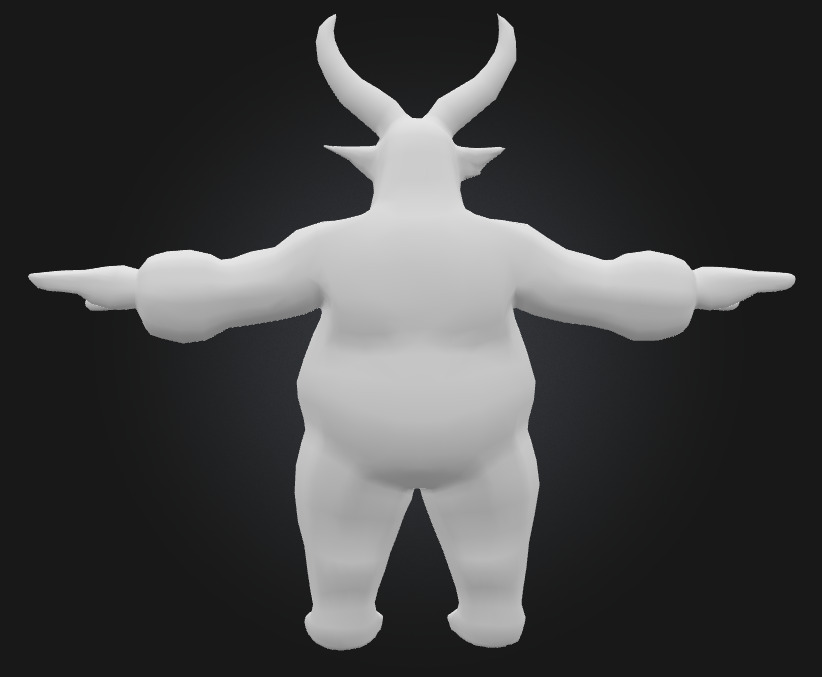 Humanoid beast 11 Low-poly 3D model_4