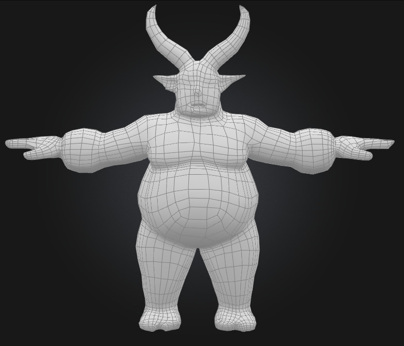 Humanoid beast 11 Low-poly 3D model_1