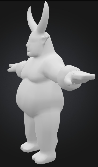 Humanoid beast 11 Low-poly 3D model_2