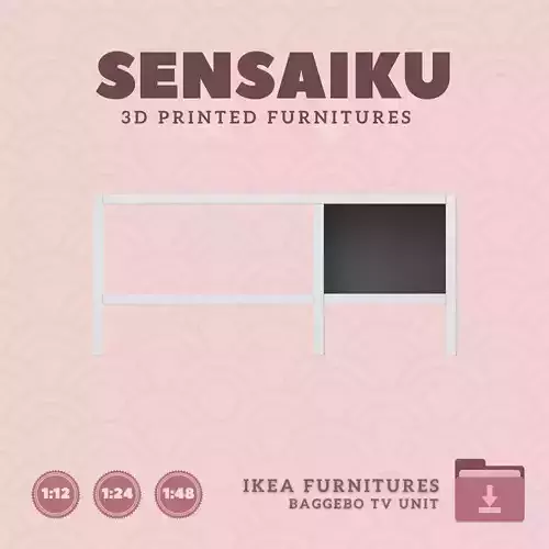 BAGGEBO TV Unit for Miniature Dollhouse - IKEA 3D Print