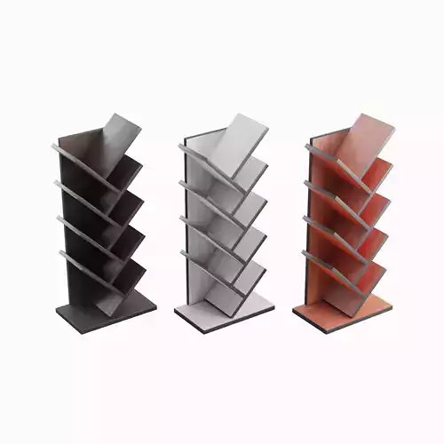 Medium Bookshelf B Set  Low-poly 3D model