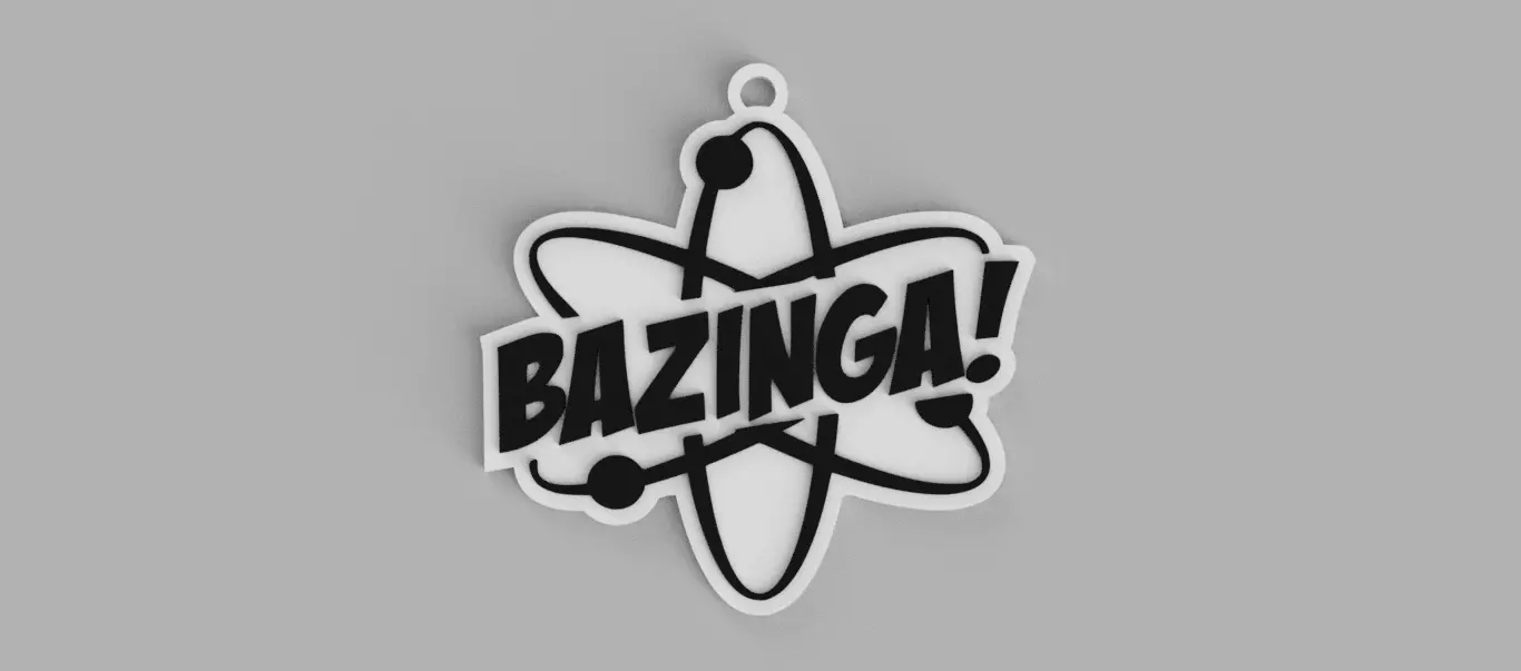 BAZINGA From Big Bang Theory Logo keychain - pendant - earring 3D print model