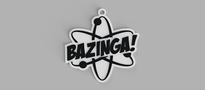 BAZINGA  From Big Bang Theory Logo keychain - pendant - earring Free 3D print model