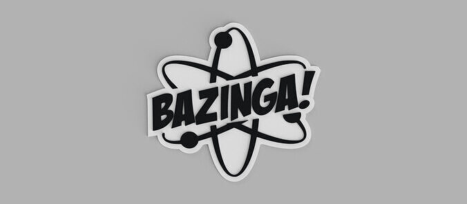 BAZINGA  From Big Bang Theory Logo Coasters Free 3D print model