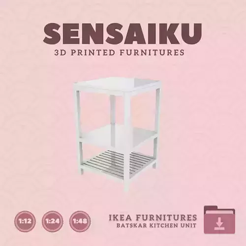 BATSKAR Open Kitchen Unit for Mini Dollhouse IKEA 3D Print
