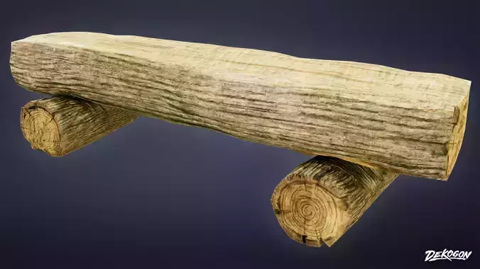 CAMPING - Wood Log Bench 01 - LOW POLY
