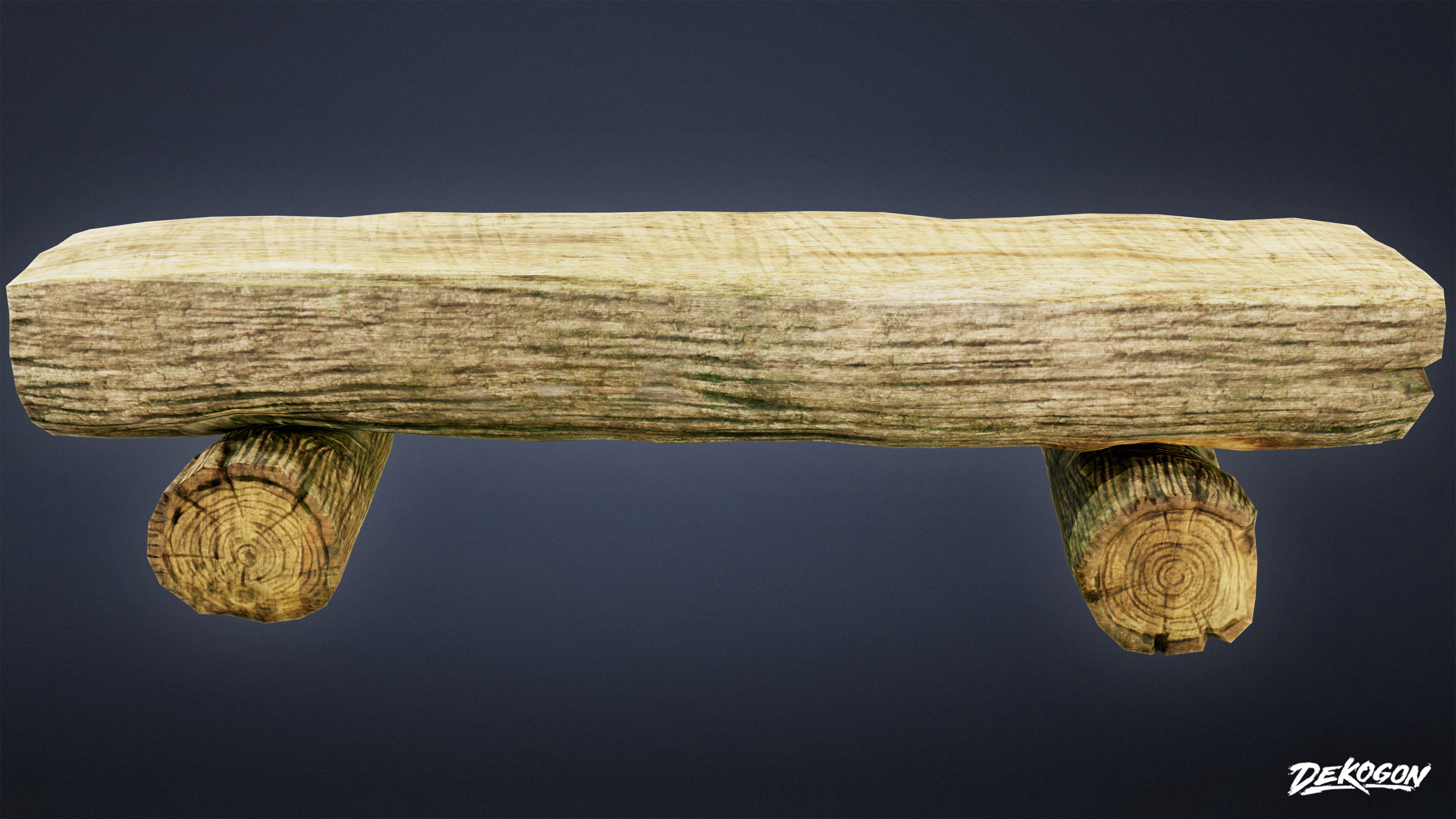 CAMPING - Wood Log Bench 01 - LOW POLY Low-poly 3D model_2