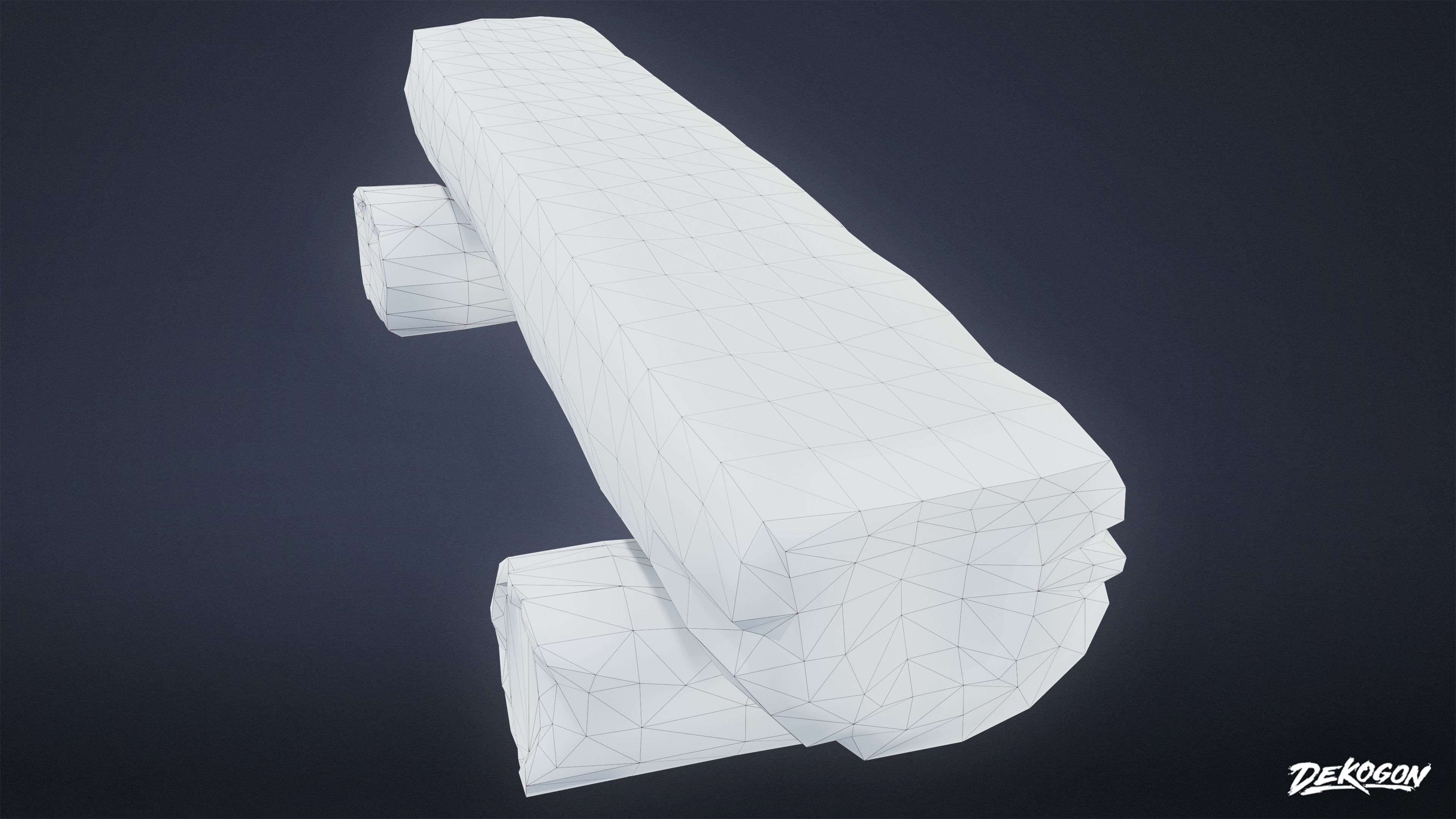 CAMPING - Wood Log Bench 01 - LOW POLY Low-poly 3D model_8