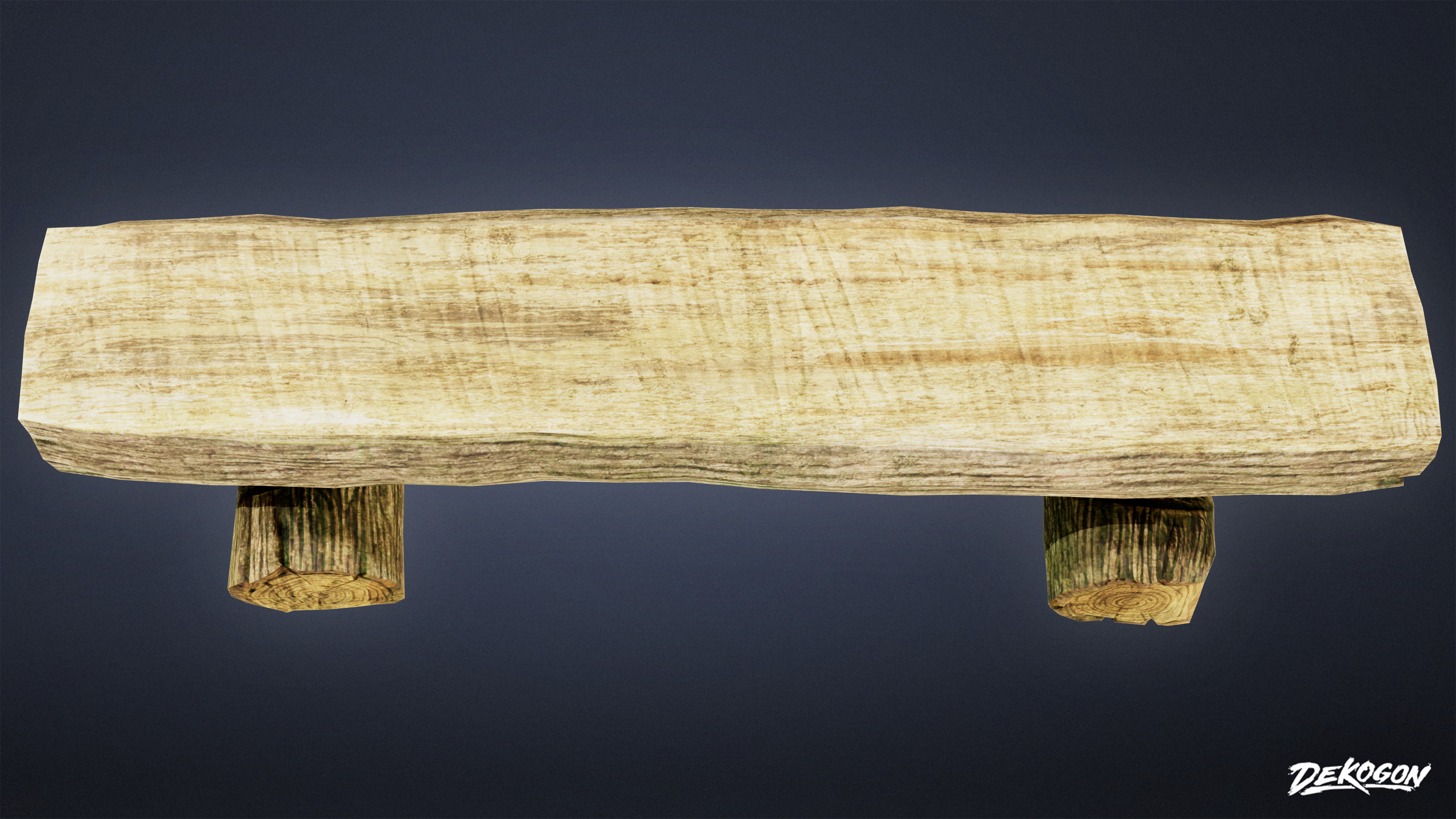 CAMPING - Wood Log Bench 01 - LOW POLY Low-poly 3D model_3