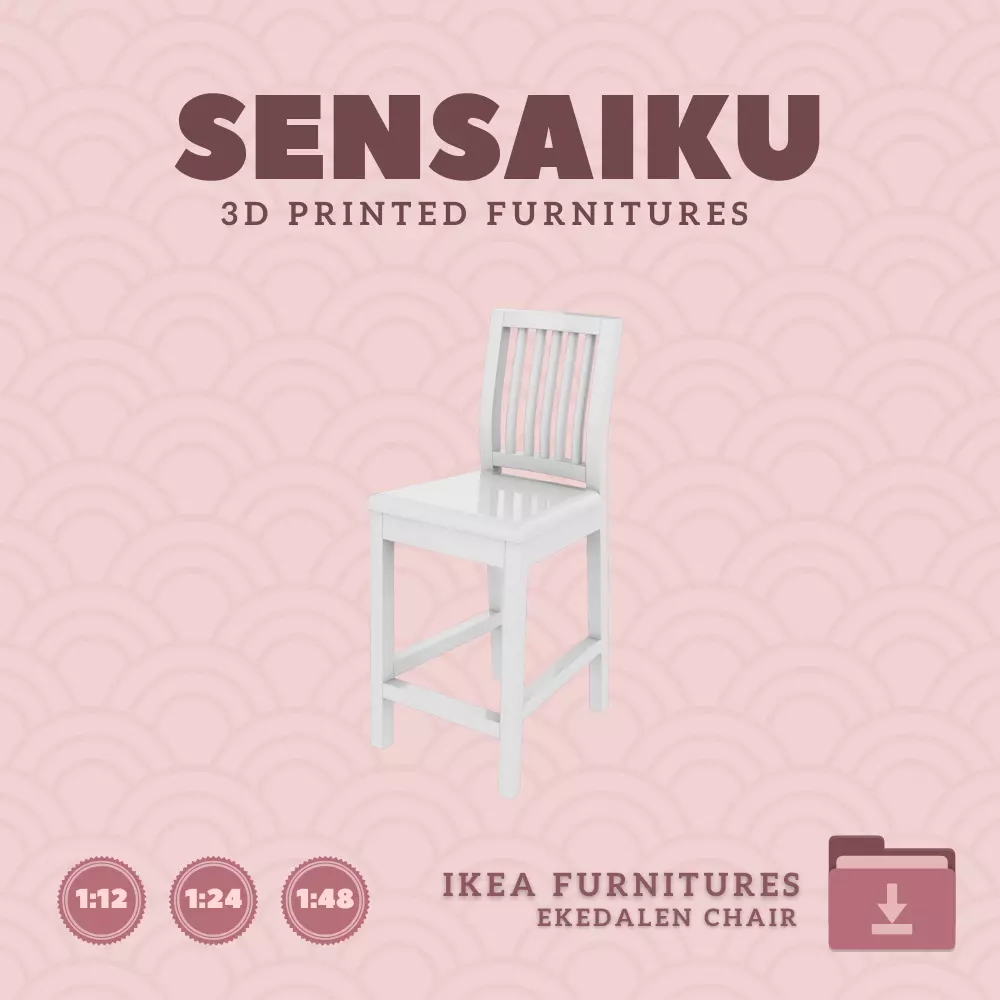 EKEDALEN Bar Stool V2 for Dollhouse IKEA 3D Print 3D print model