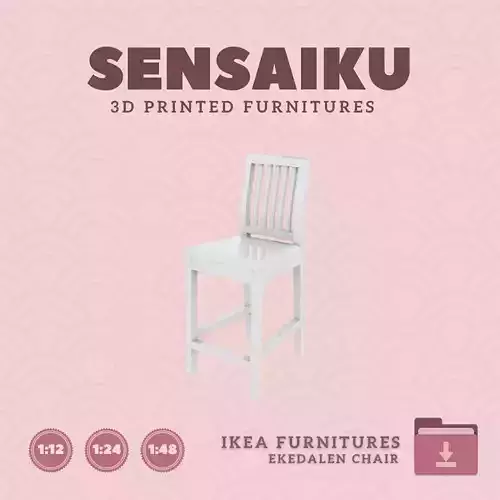EKEDALEN Bar Stool V2 for Dollhouse IKEA 3D Print
