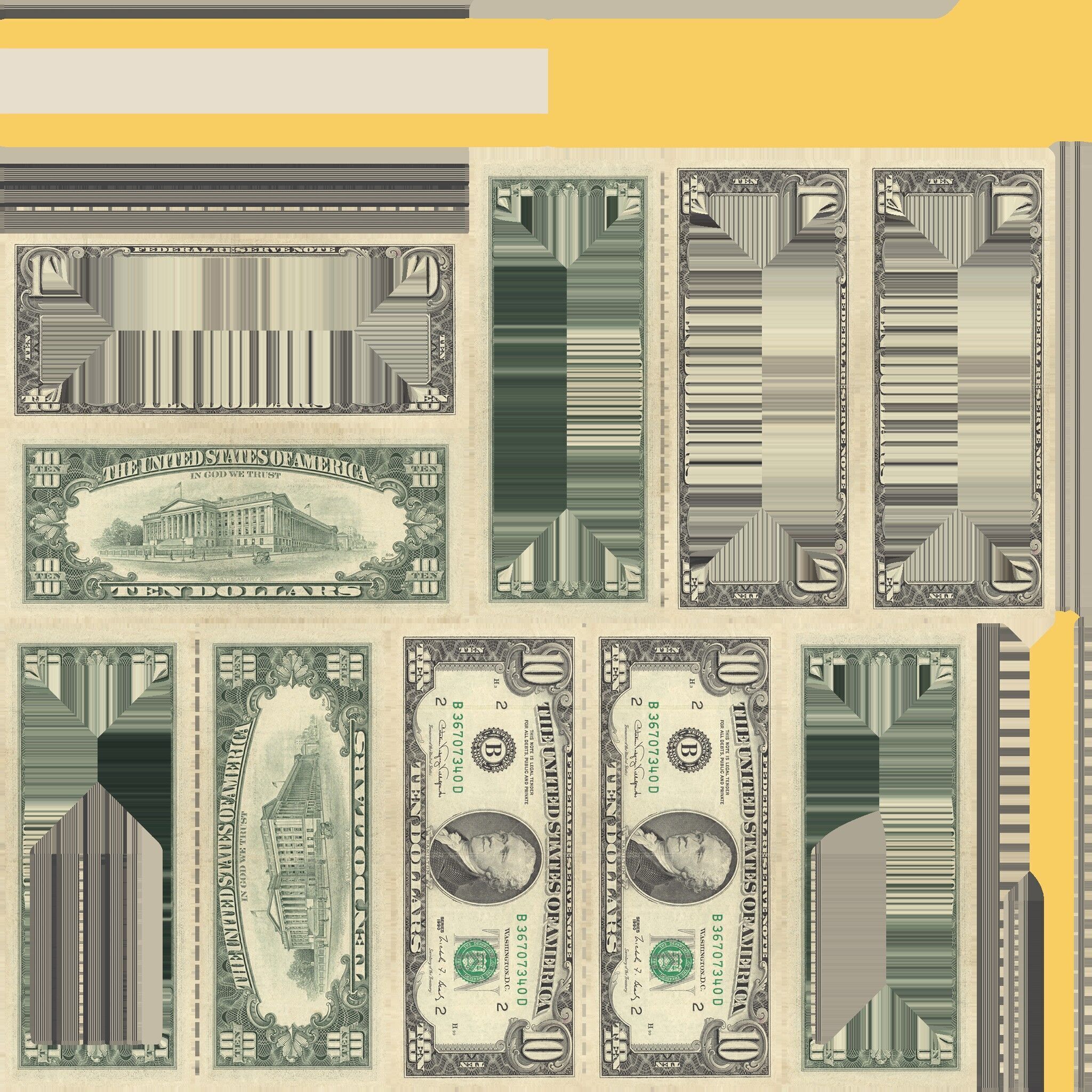 Stacks of dollars 3D model_12