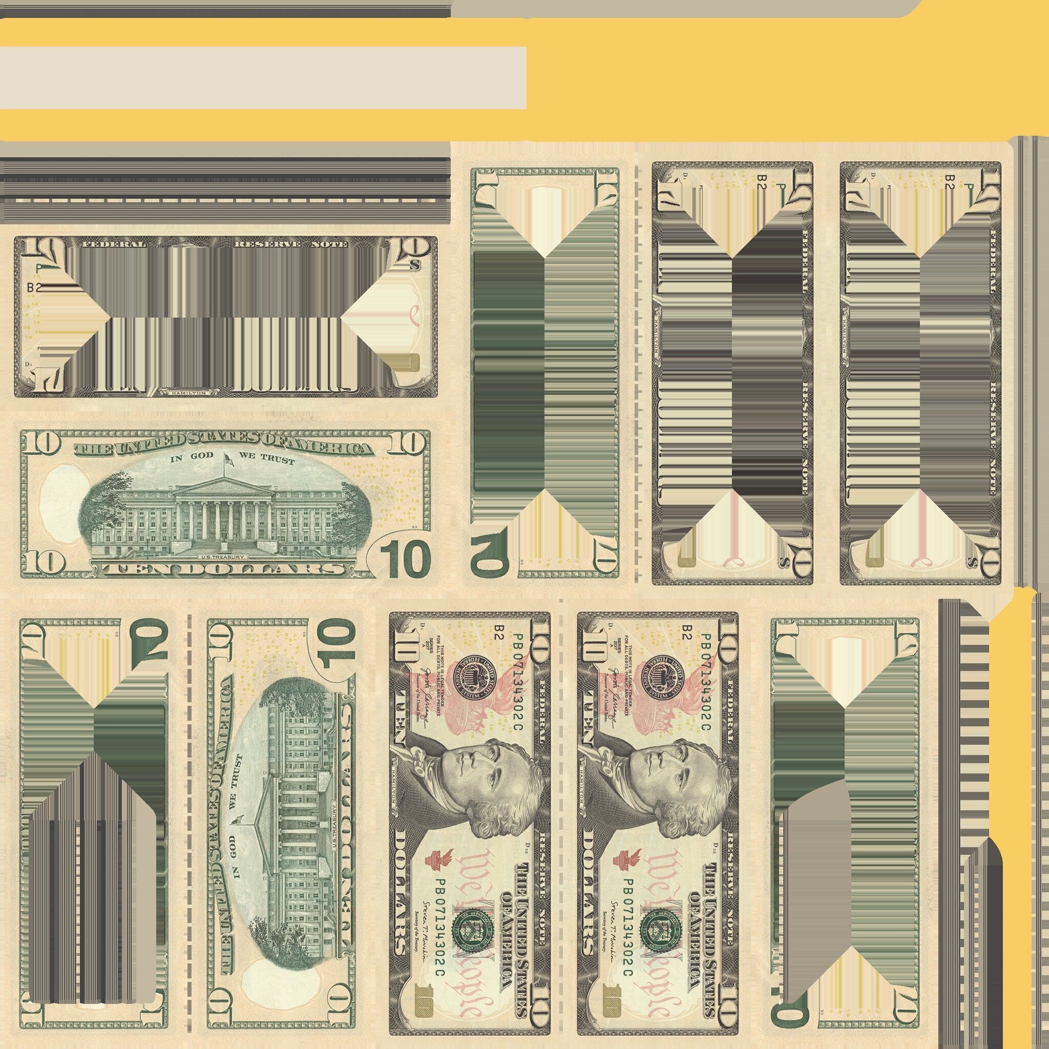 Stacks of dollars 3D model_11