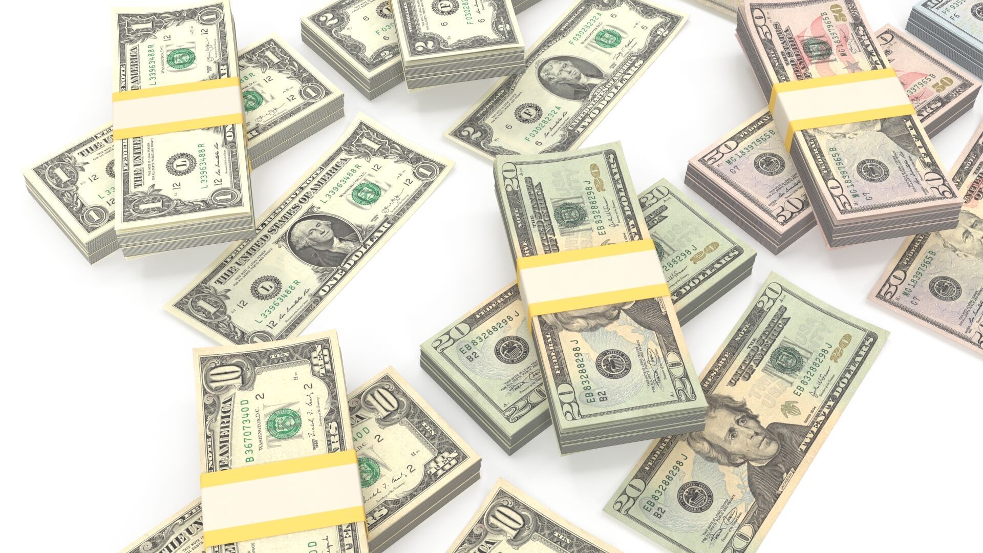 Stacks of dollars 3D model_8