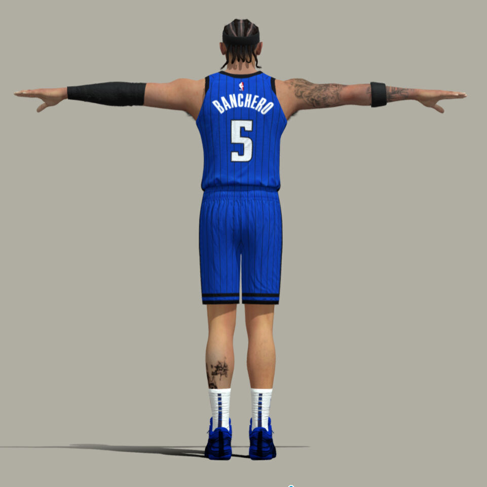 T-Pose Rigged Paolo Banchero Orlando Magic 3D model_4