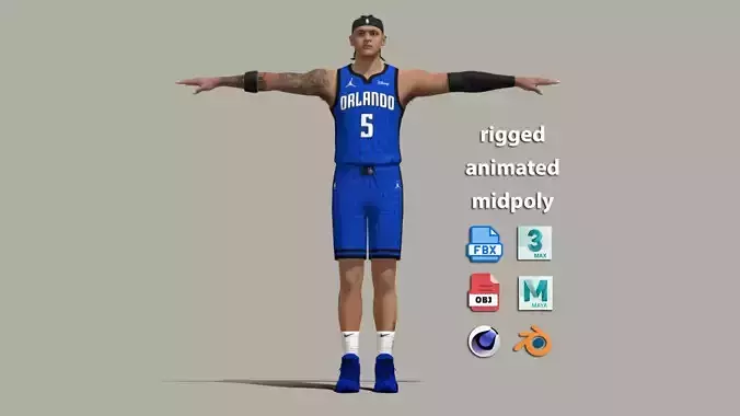 T-Pose Rigged Paolo Banchero Orlando Magic 3D model