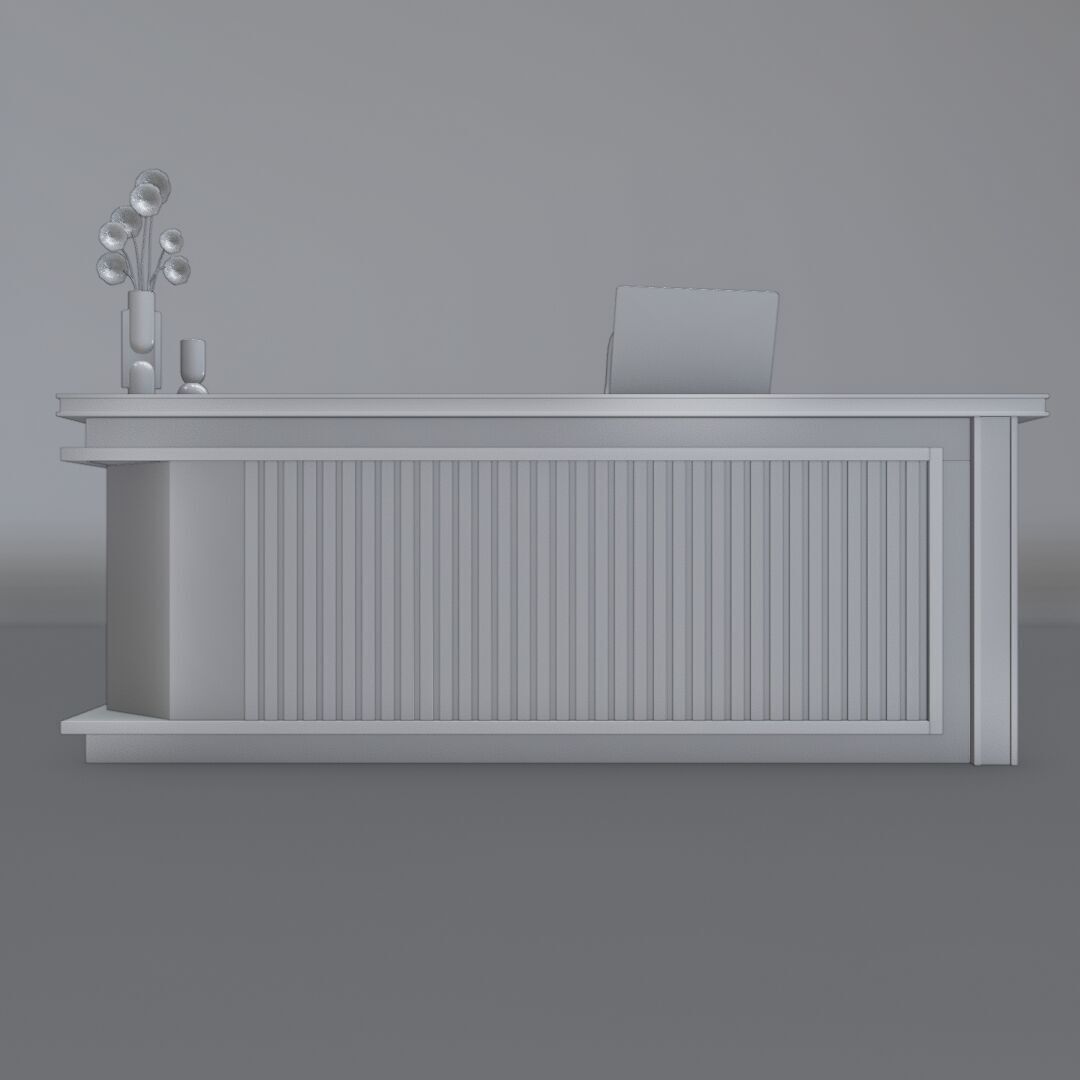 Office Table 3 Low-poly 3D model_3