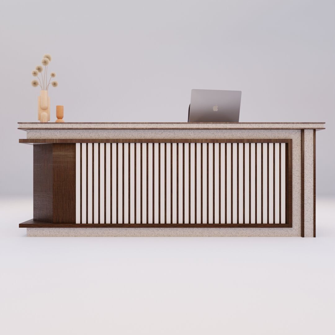 Office Table 3 Low-poly 3D model_2