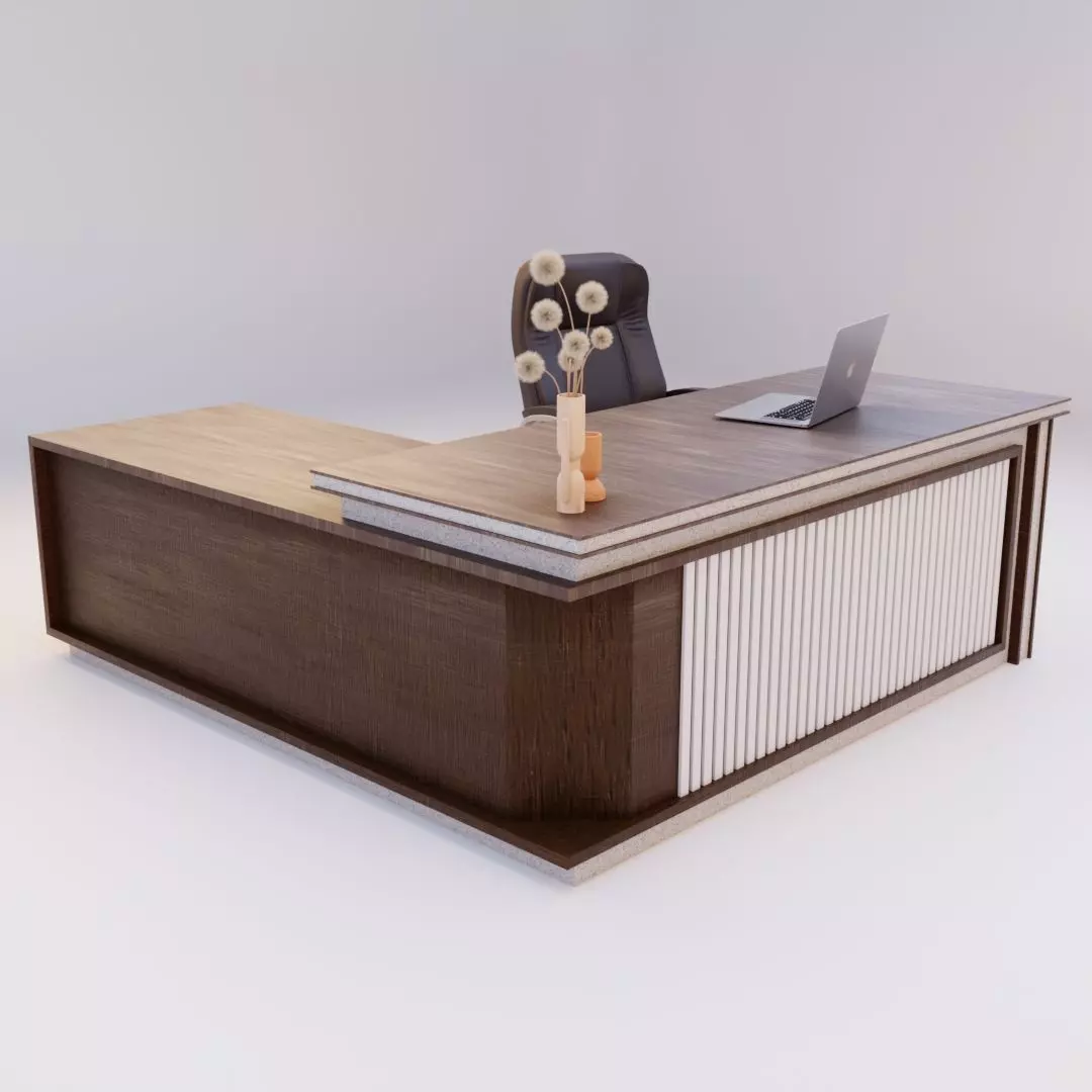Office Table 3 Low-poly 3D model_0