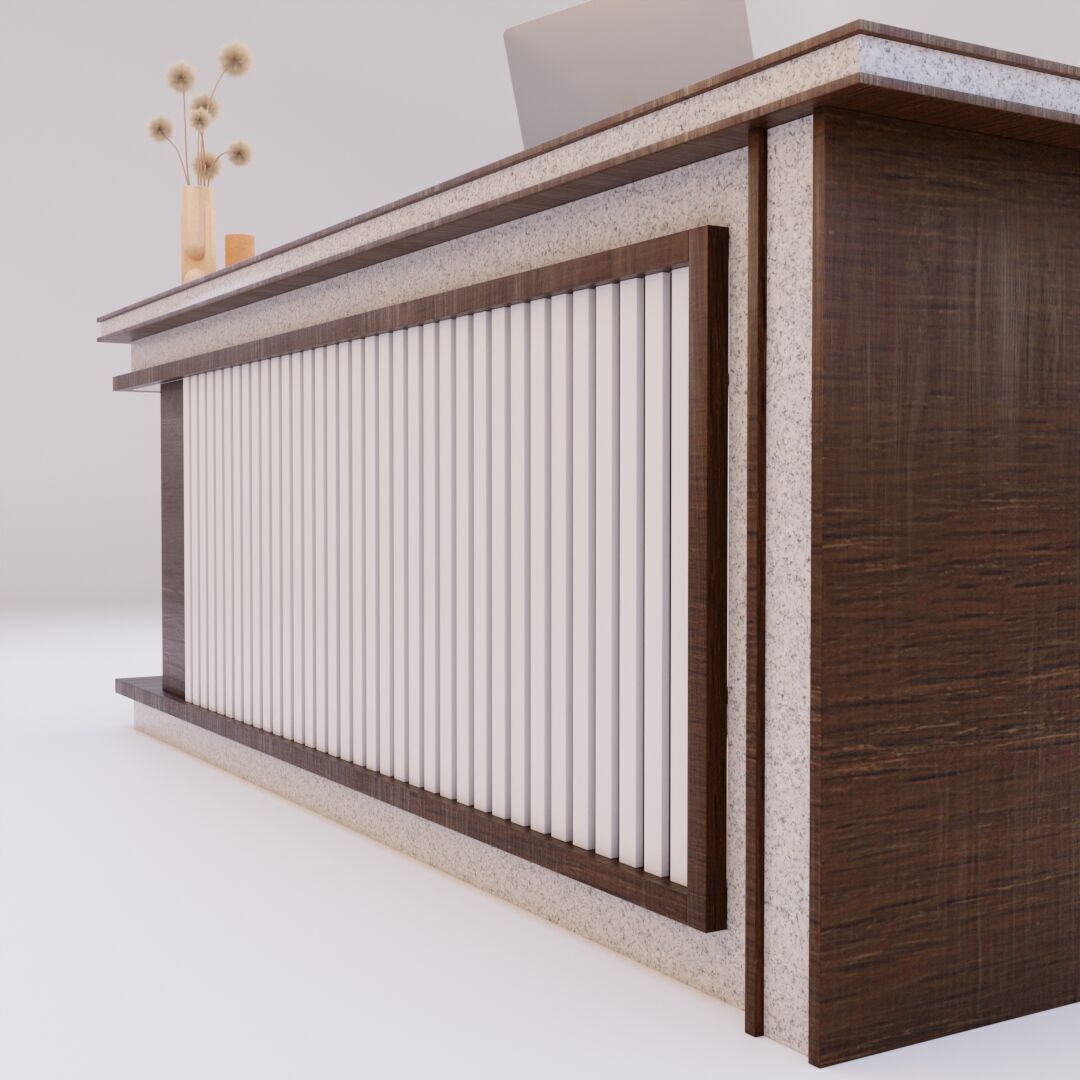 Office Table 3 Low-poly 3D model_8
