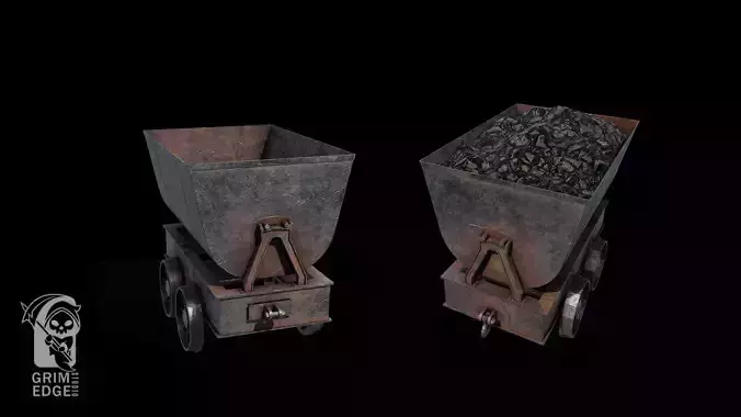 Mining Cart Low-poly 3D model