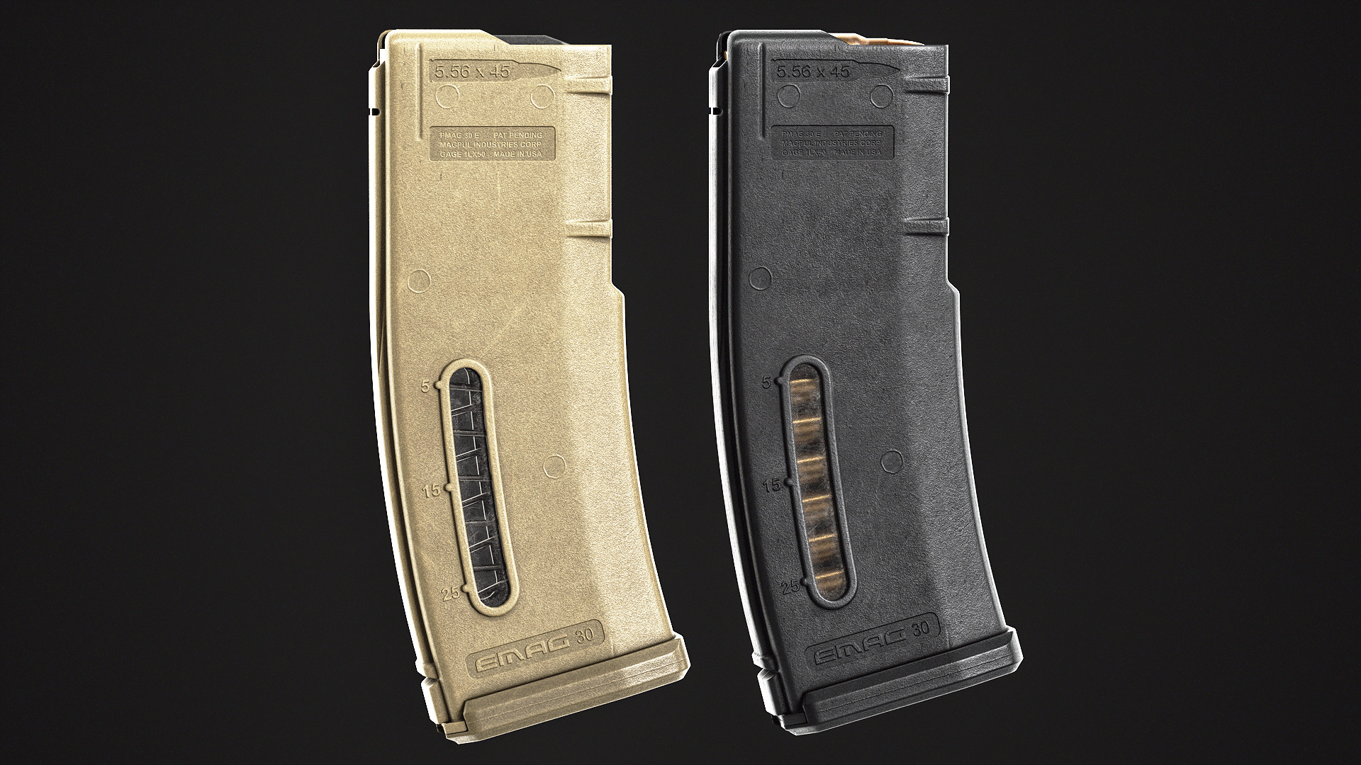 Magpul Emag 30 Magazine Low-poly 3D model_2