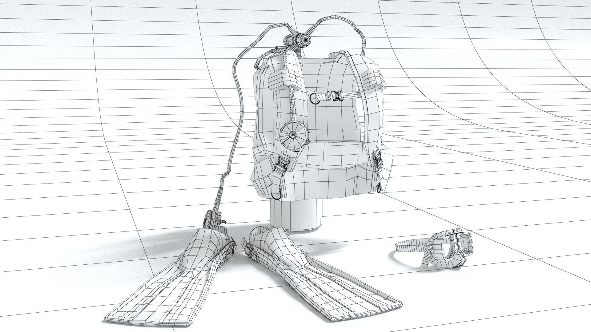 laos Dive Equipment Low-poly 3D model_9