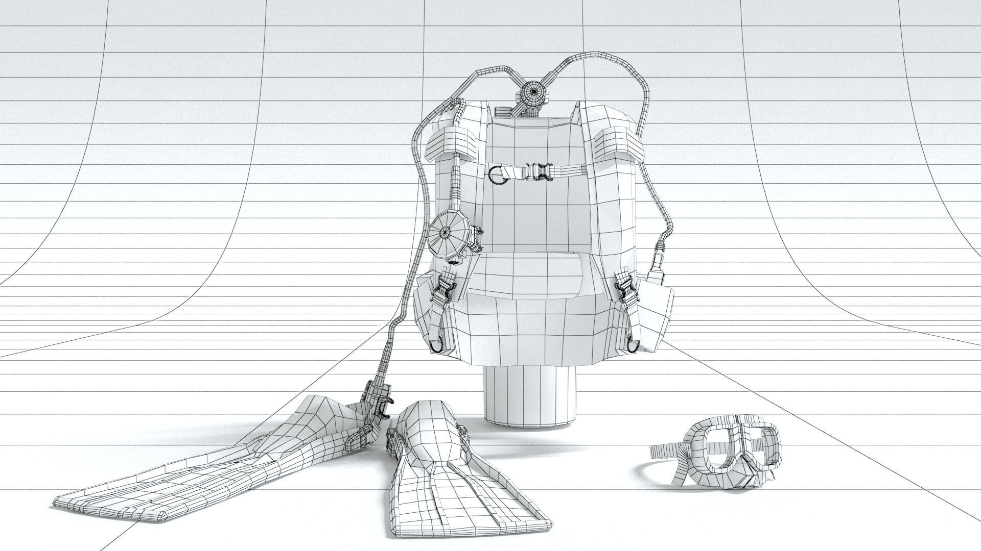 laos Dive Equipment Low-poly 3D model_5