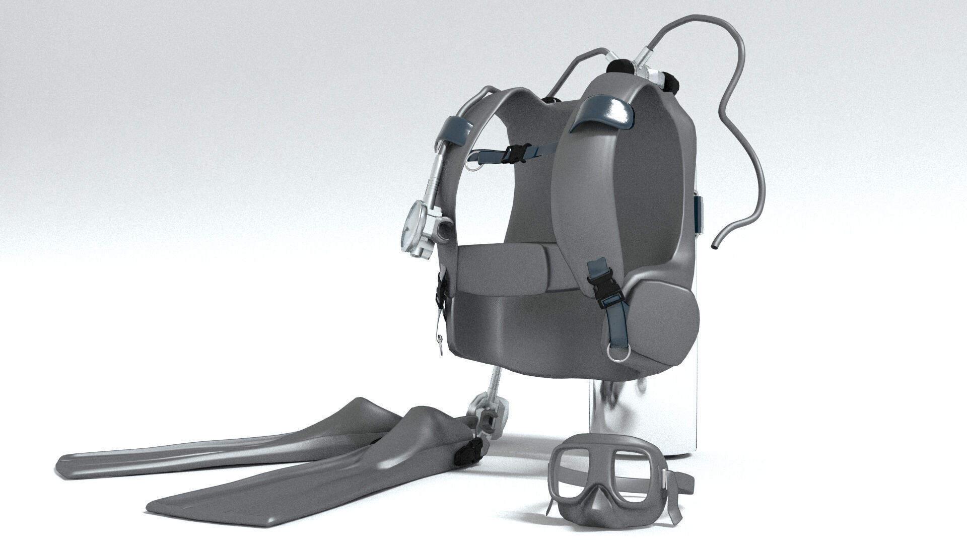 laos Dive Equipment Low-poly 3D model_2