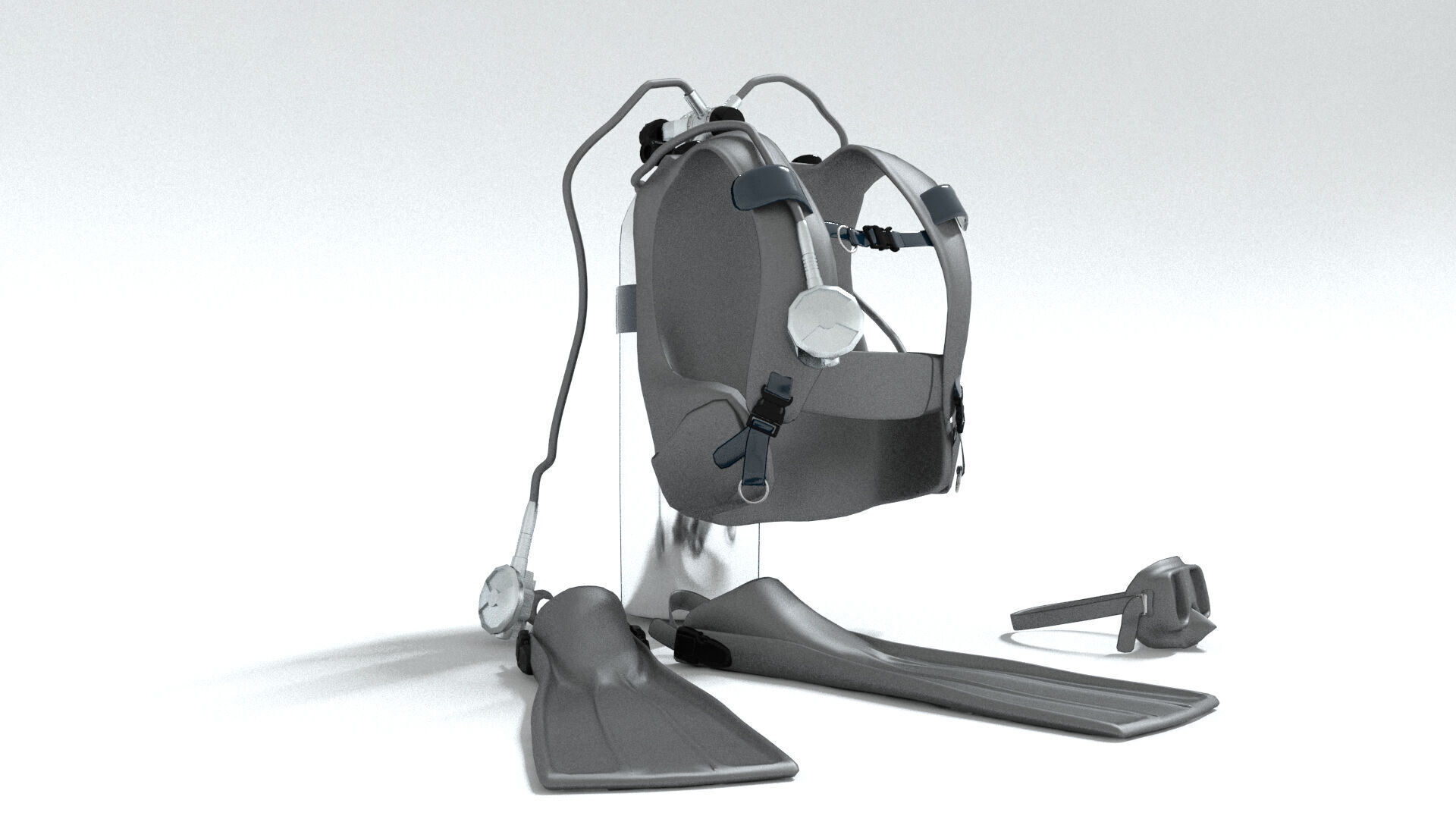 laos Dive Equipment Low-poly 3D model_1