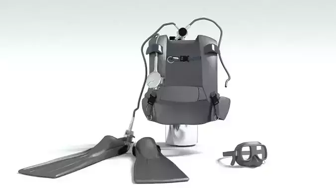 laos Dive Equipment Low-poly 3D model laos Dive Equipment Low-poly 3D model