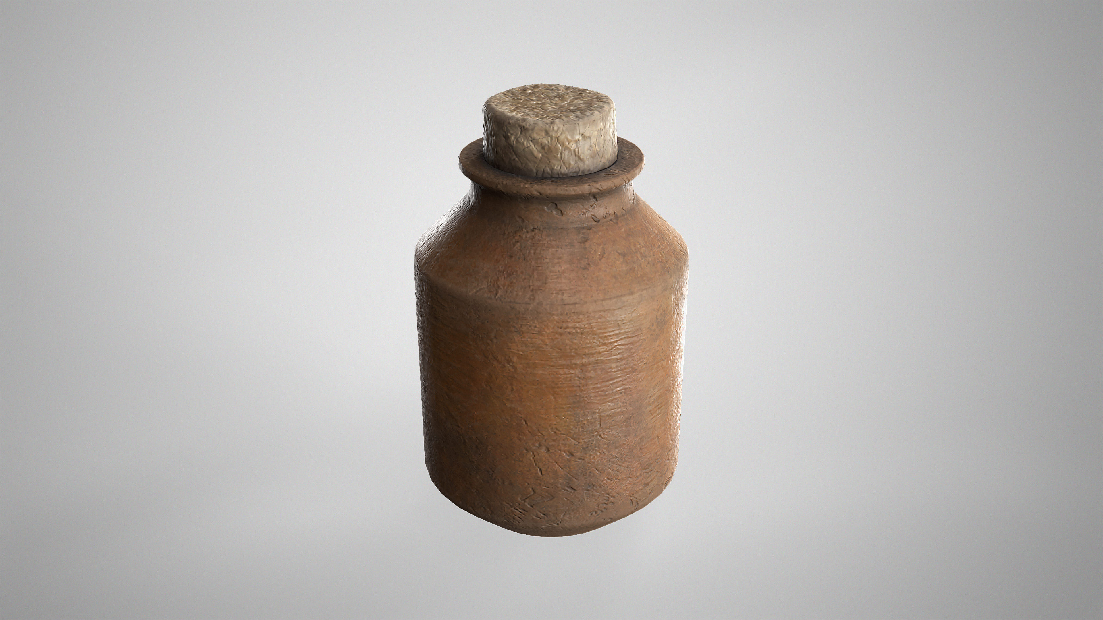 Medieval Pottery Set - Ceramic Flask Potion Bottle Clay Pot Jar Low-poly 3D model_7