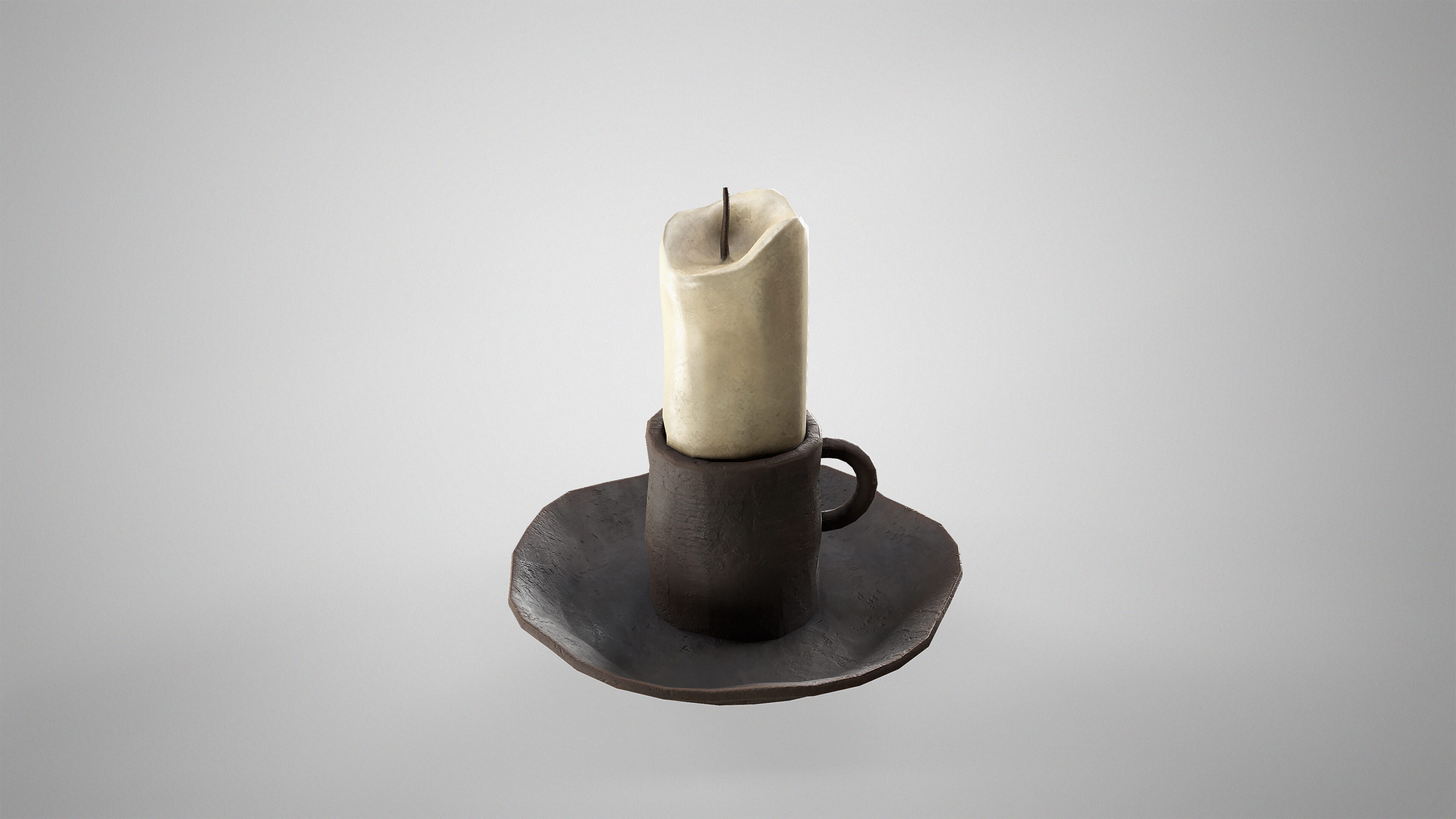 Medieval Pottery Set - Ceramic Flask Potion Bottle Clay Pot Jar Low-poly 3D model_13