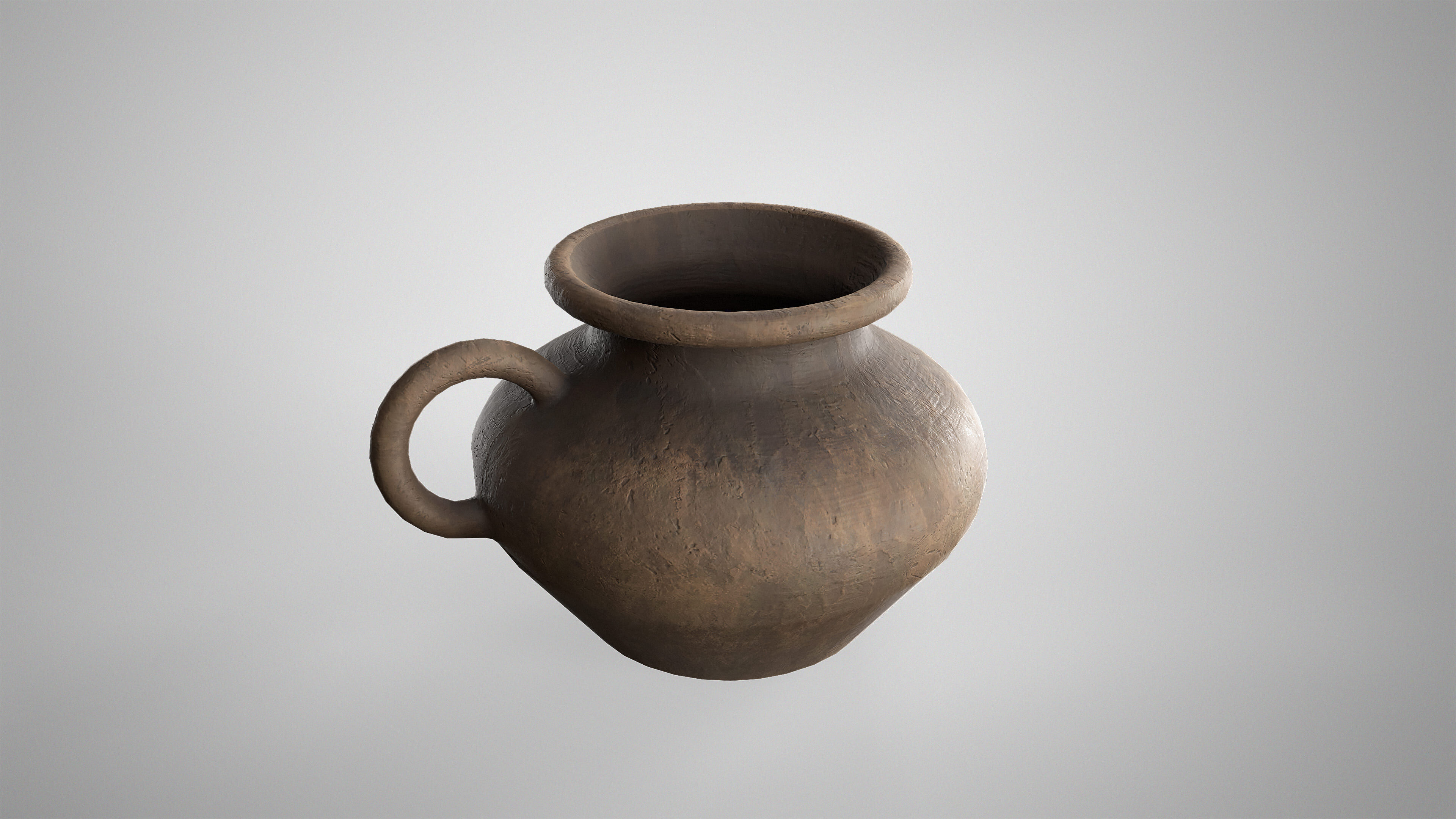 Medieval Pottery Set - Ceramic Flask Potion Bottle Clay Pot Jar Low-poly 3D model_6