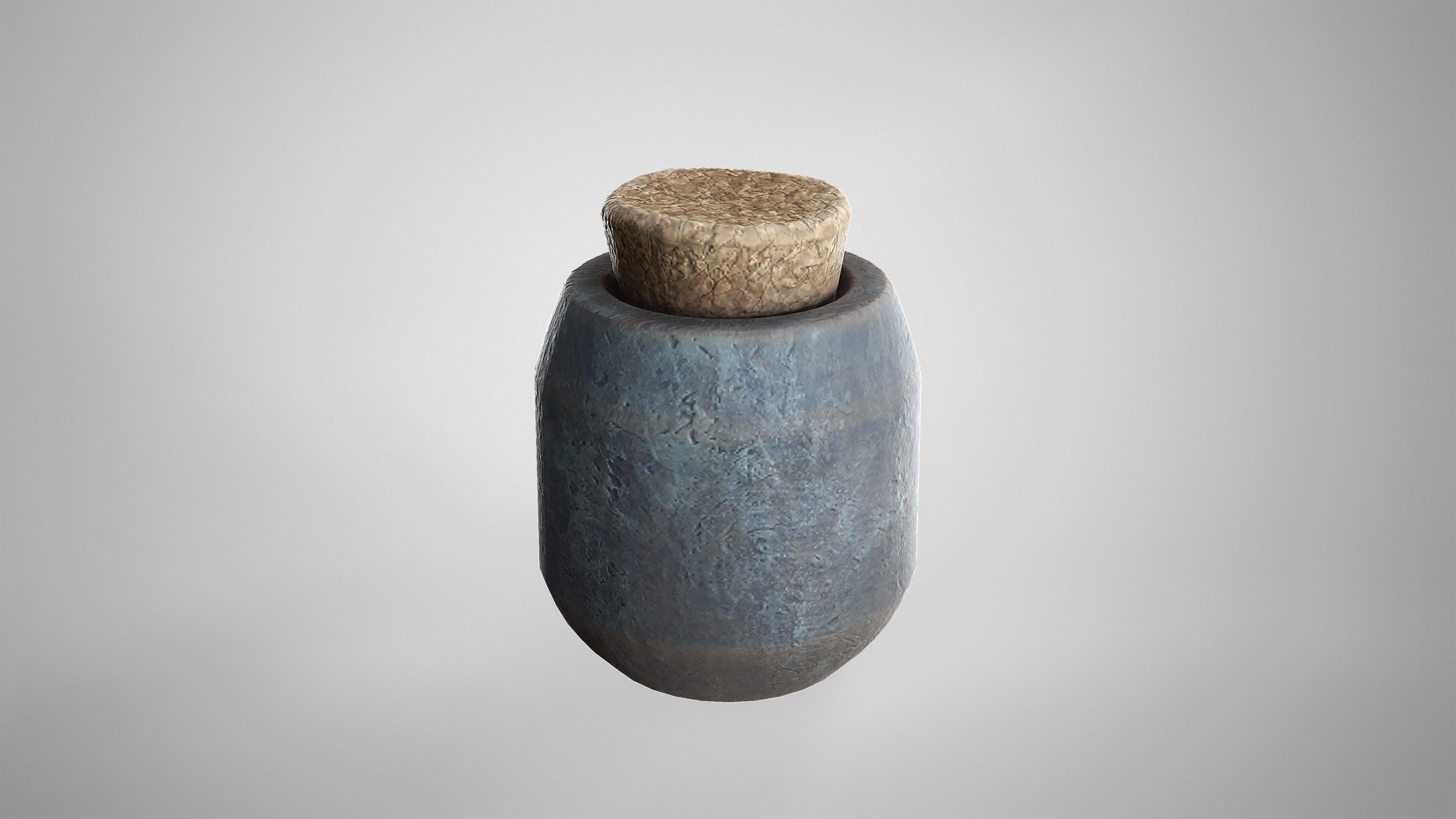 Medieval Pottery Set - Ceramic Flask Potion Bottle Clay Pot Jar Low-poly 3D model_17