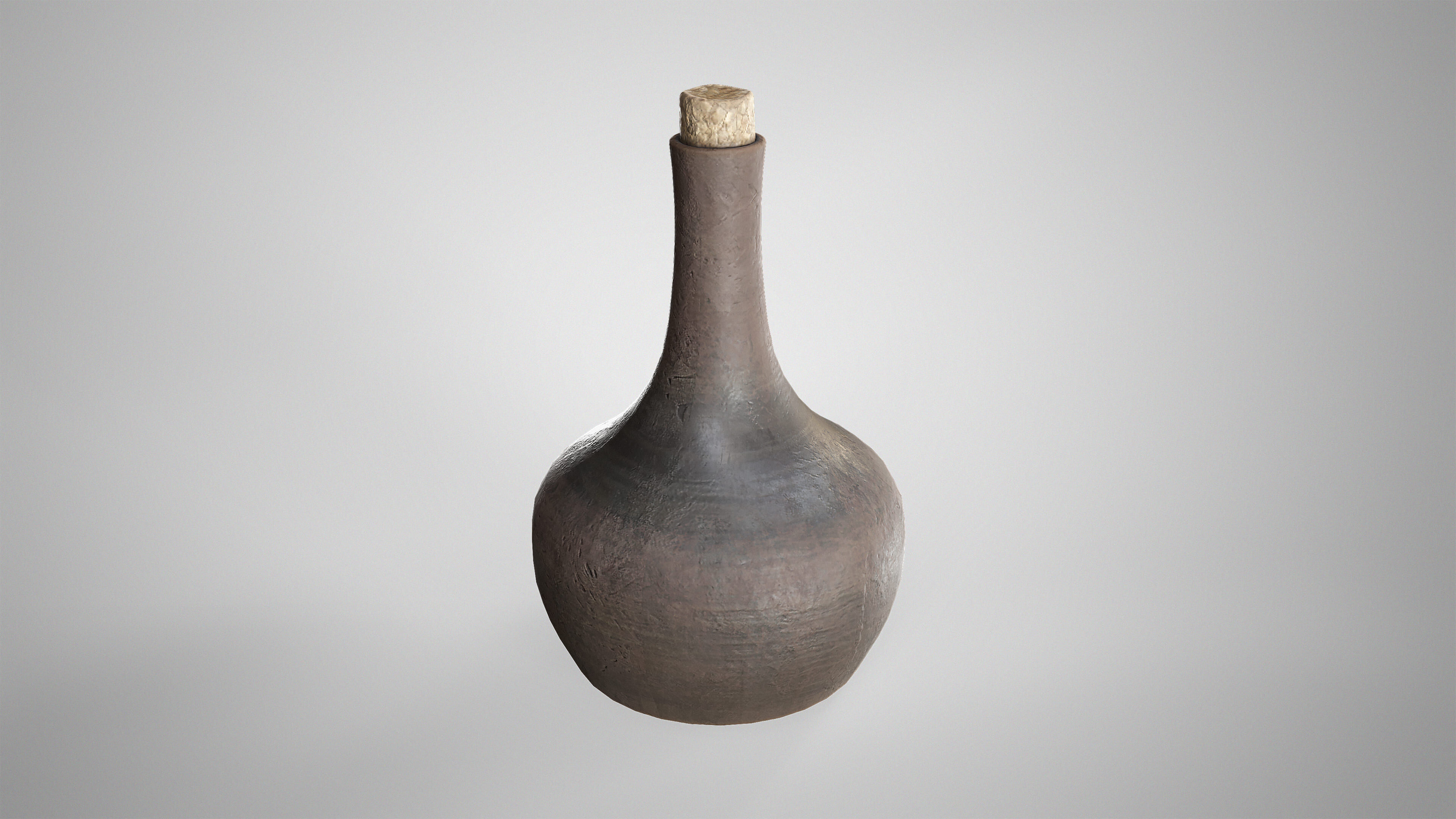 Medieval Pottery Set - Ceramic Flask Potion Bottle Clay Pot Jar Low-poly 3D model_15