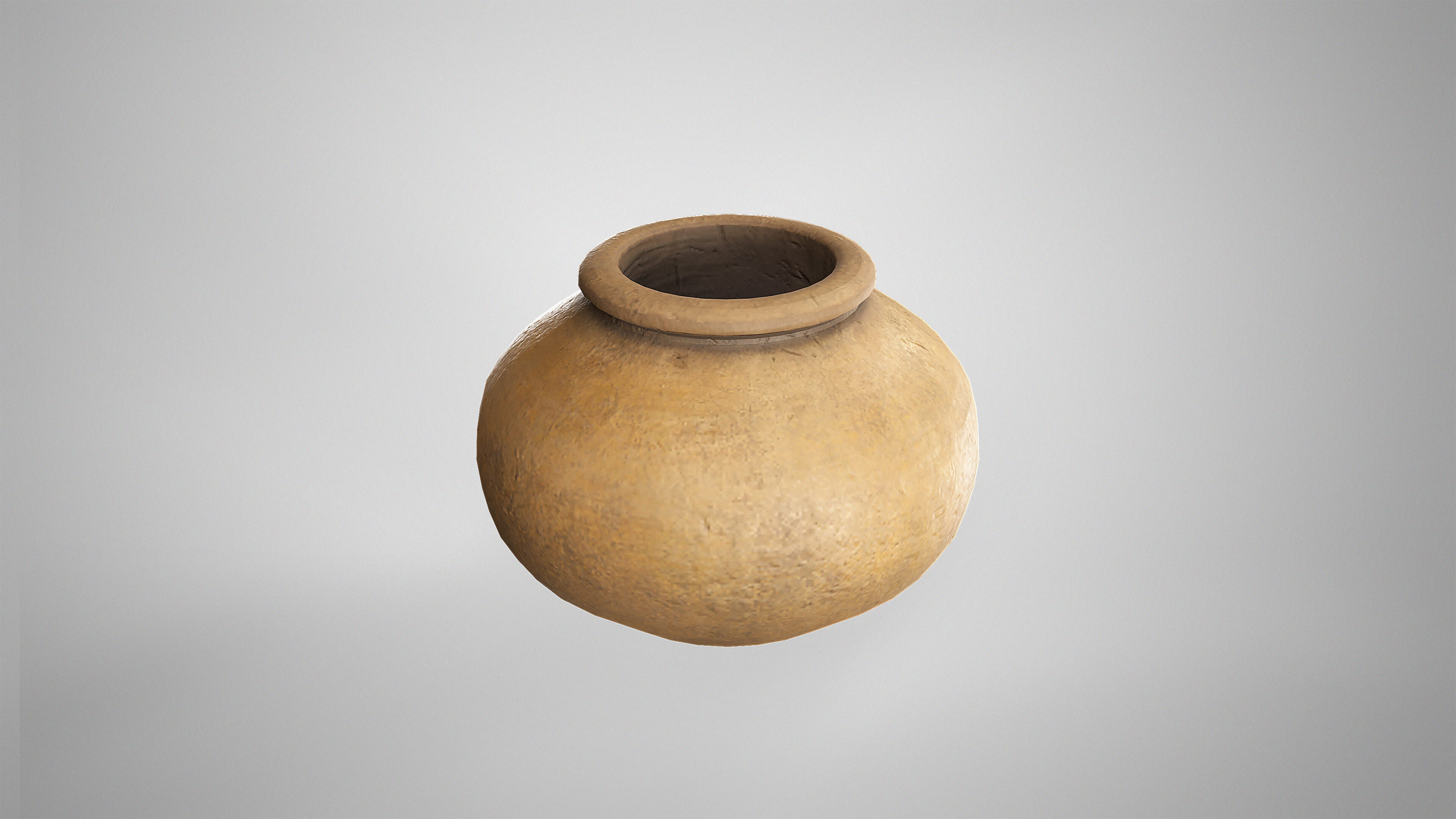 Medieval Pottery Set - Ceramic Flask Potion Bottle Clay Pot Jar Low-poly 3D model_16