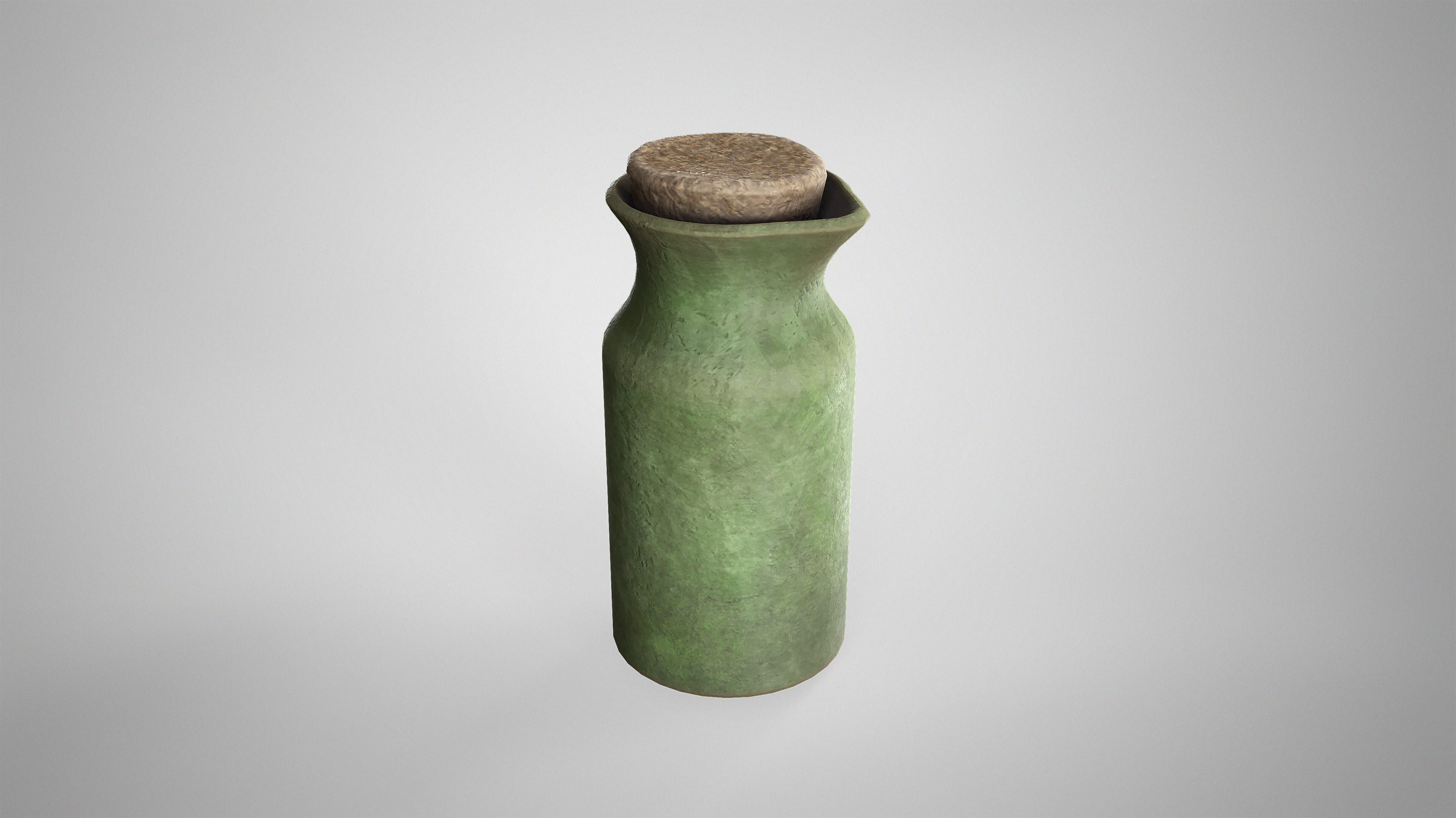 Medieval Pottery Set - Ceramic Flask Potion Bottle Clay Pot Jar Low-poly 3D model_8