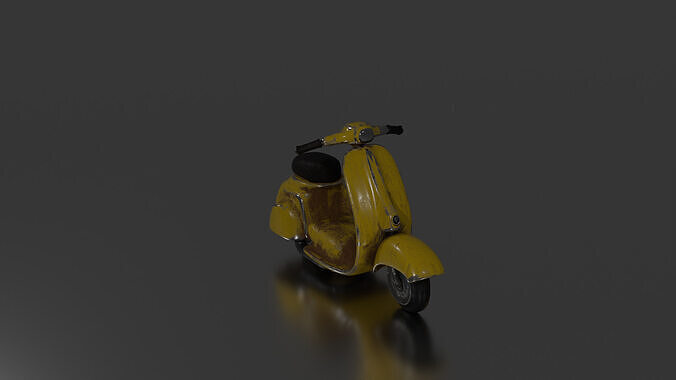 Yellow Moped Low-poly 3D model