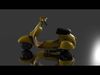 Yellow Moped Low-poly 3D model_1