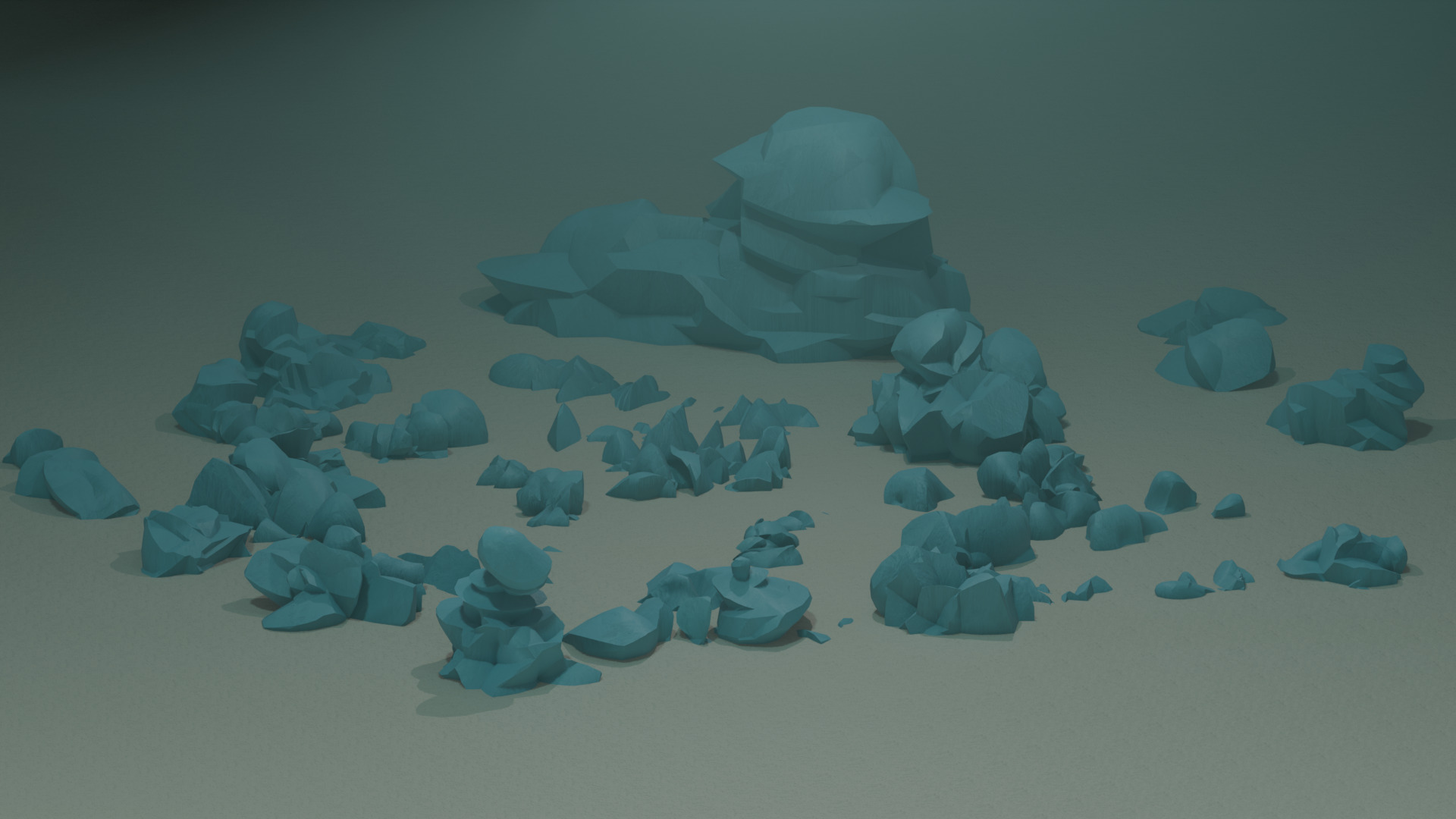 Rock Pack - low poly  Low-poly 3D model_9